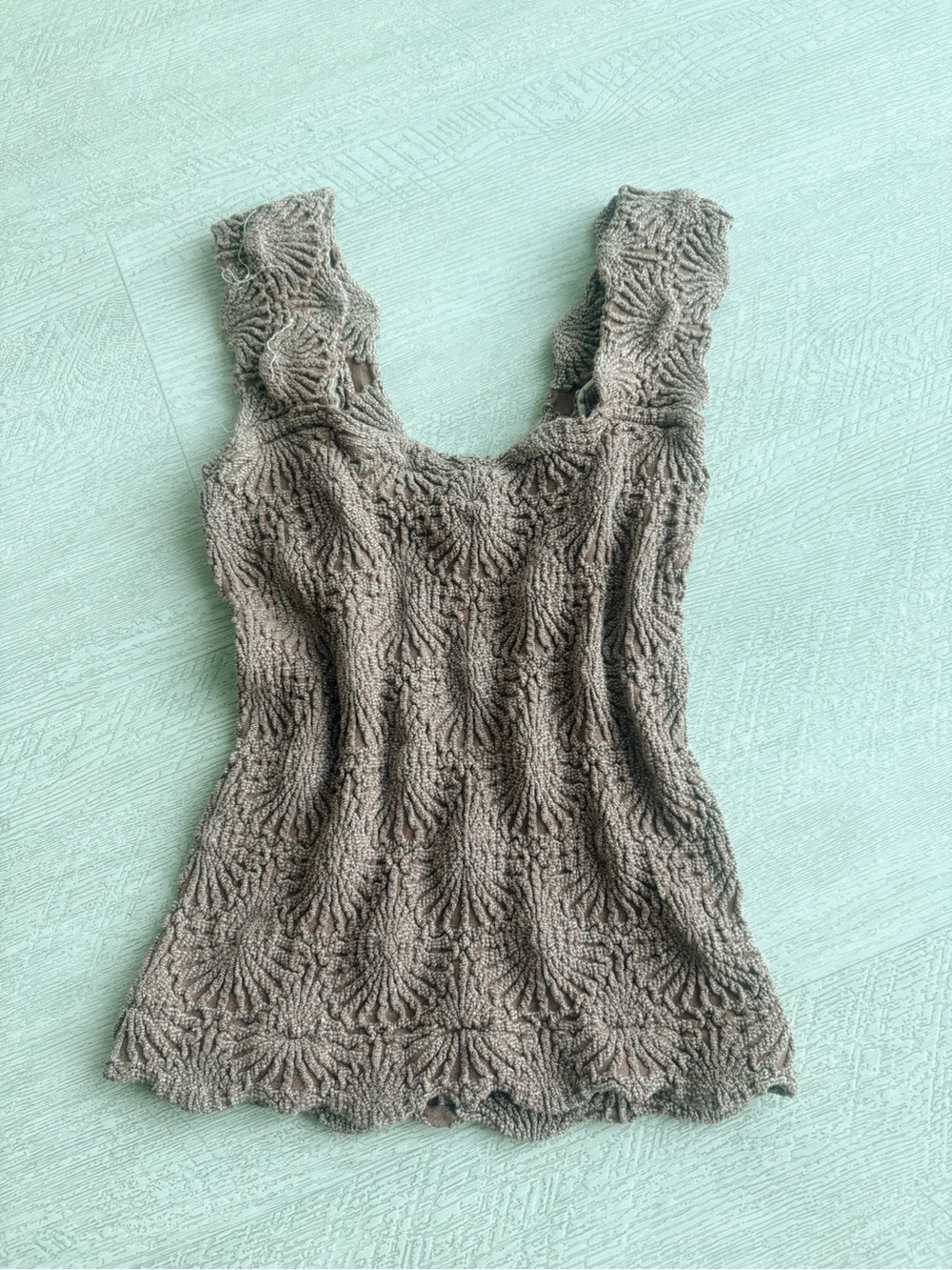 Free People Textured Knit Tank Top in Taupe